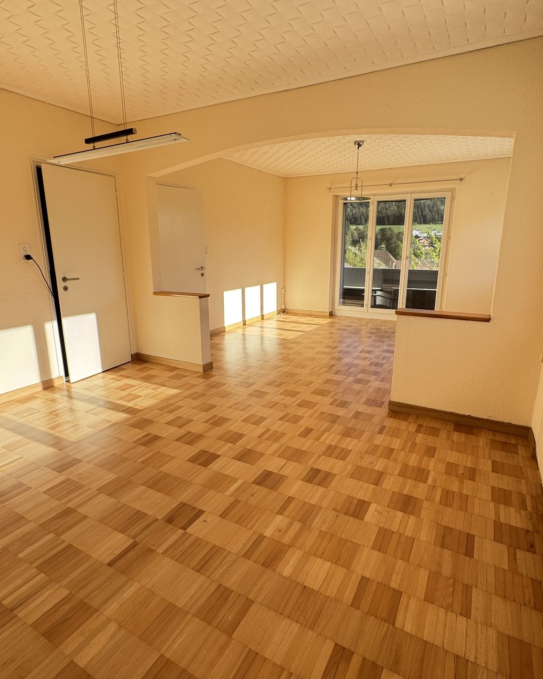 Parquet pon&ccedil;&eacute; & vitrifi&eacute; &mdash; S&eacute;jour traversant